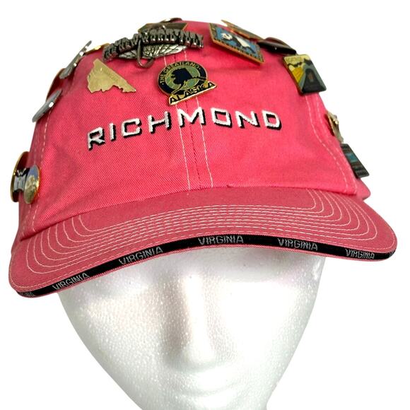 Pink Richmond VA Cap w/39 Souvenir Pins & Paul McCartney World Tour Pin - Picture 2 of 14